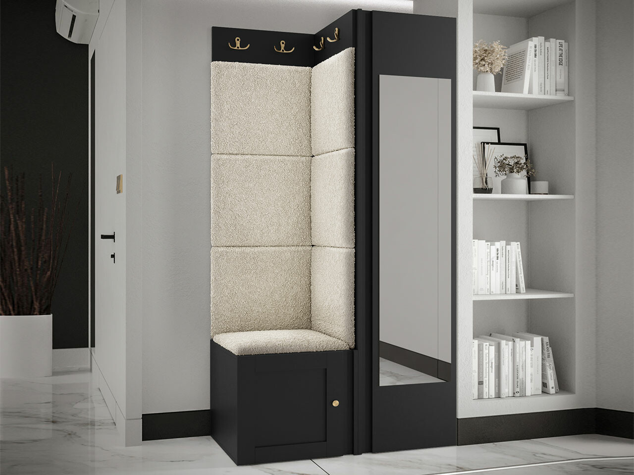 Set za hodnik Hartford 382 (Crno)