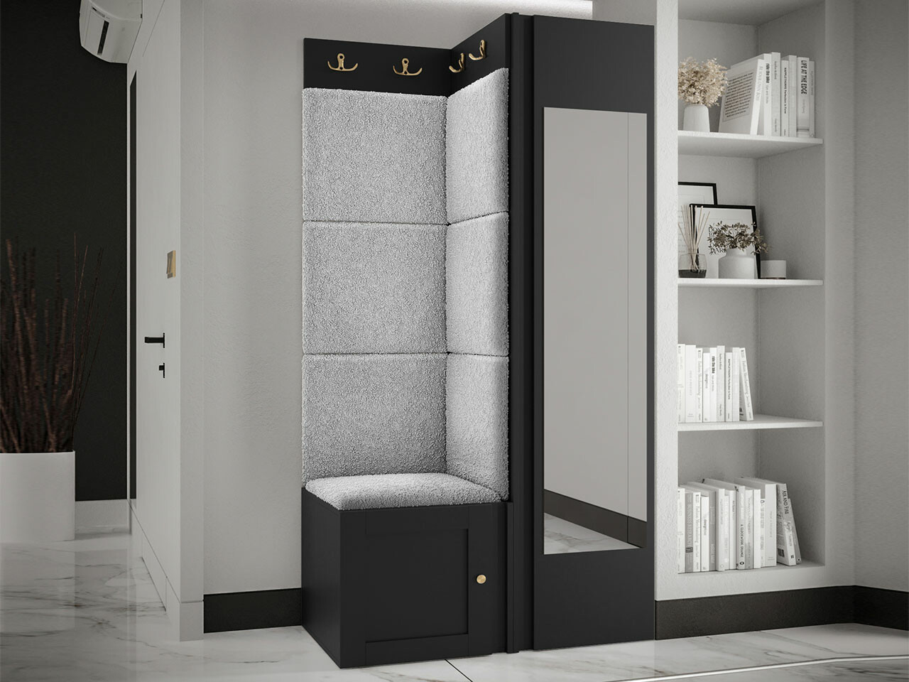 Set za hodnik Hartford 382 (Crno)