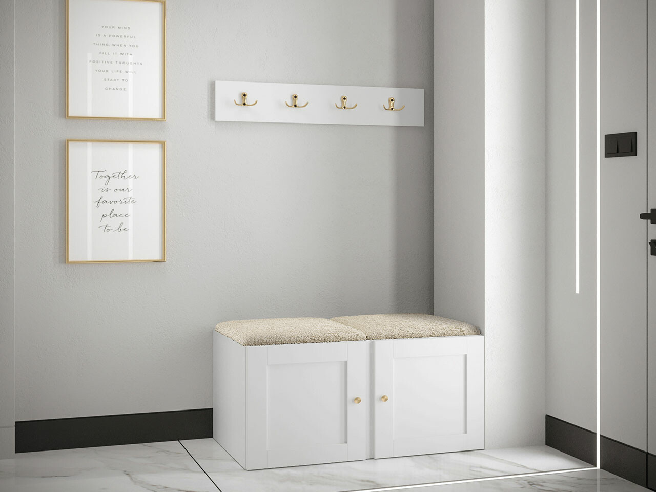 Set za hodnik Hartford 376 (Crno)