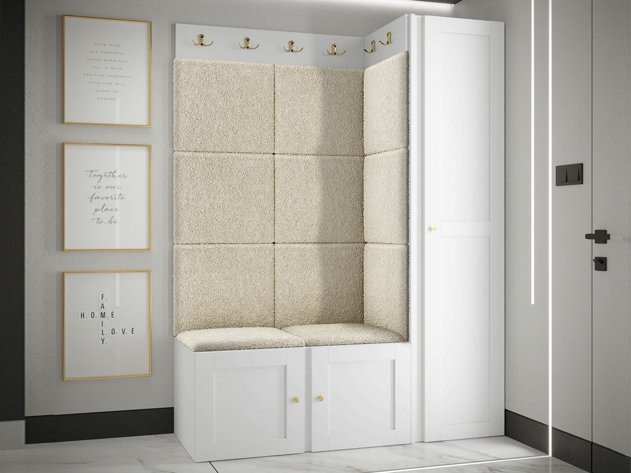 Set za hodnik Hartford 377 (Crno)