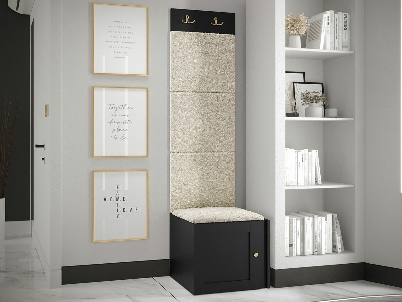 Set za hodnik Hartford 378 (Crno)