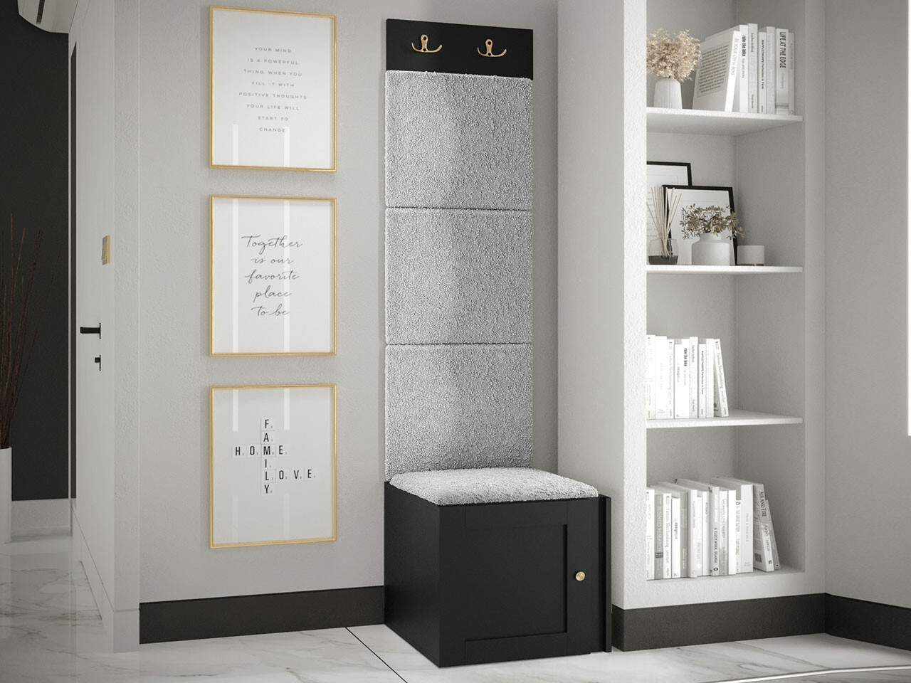 Set za hodnik Hartford 378 (Crno)