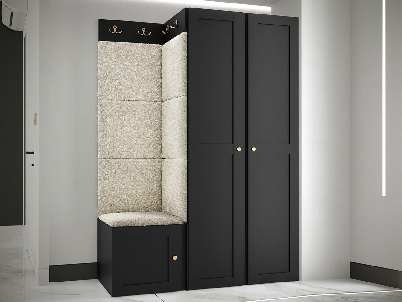 Set za hodnik Hartford 379 (Crno)