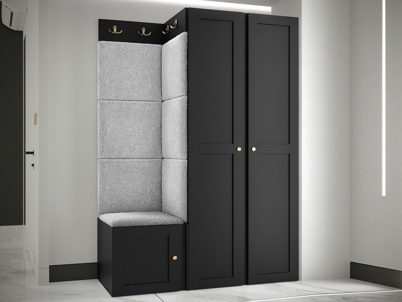 Set za hodnik Hartford 379 (Crno)