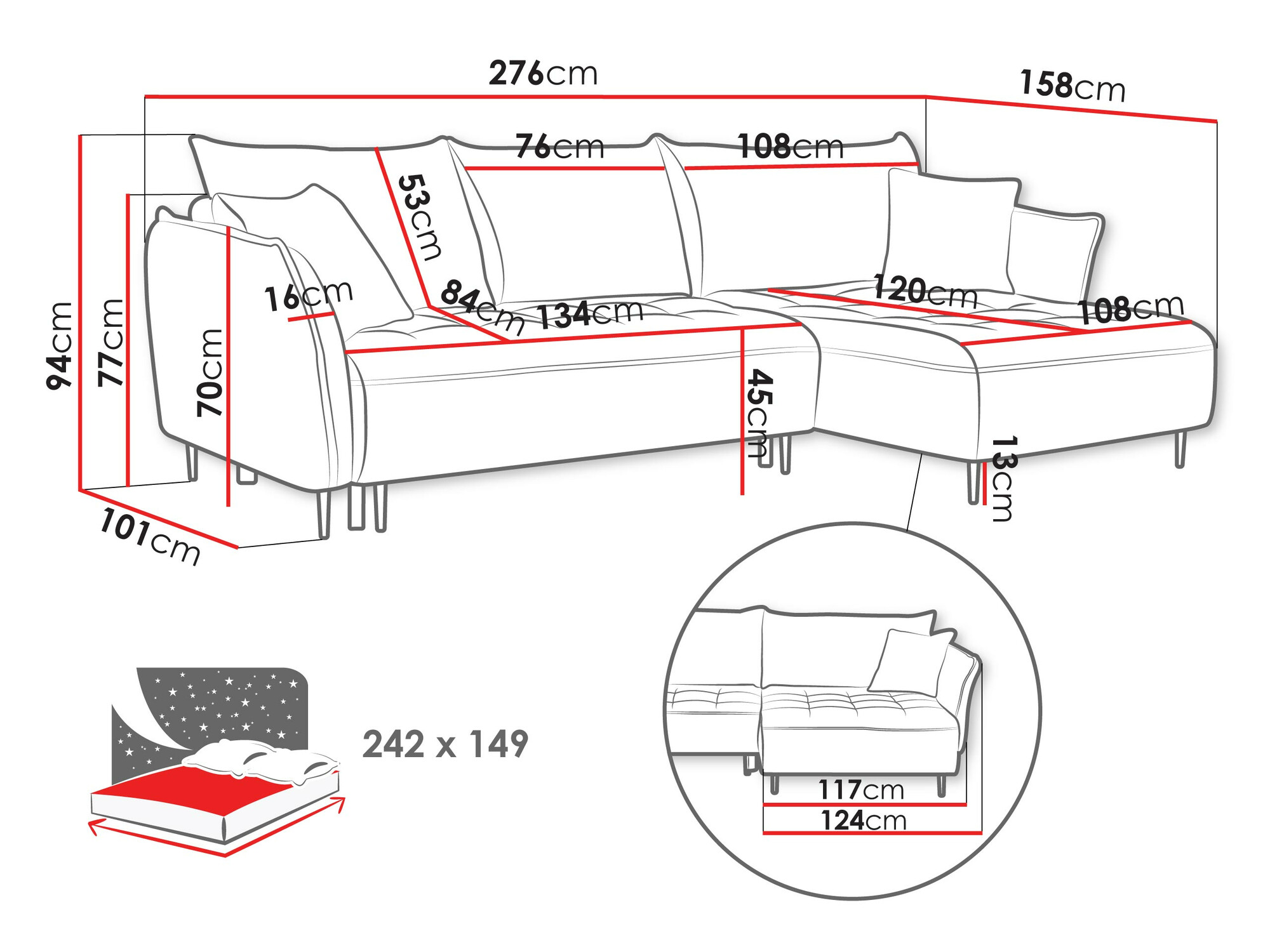 Ugaona sofa TrendyNest 102 (Onega 10)