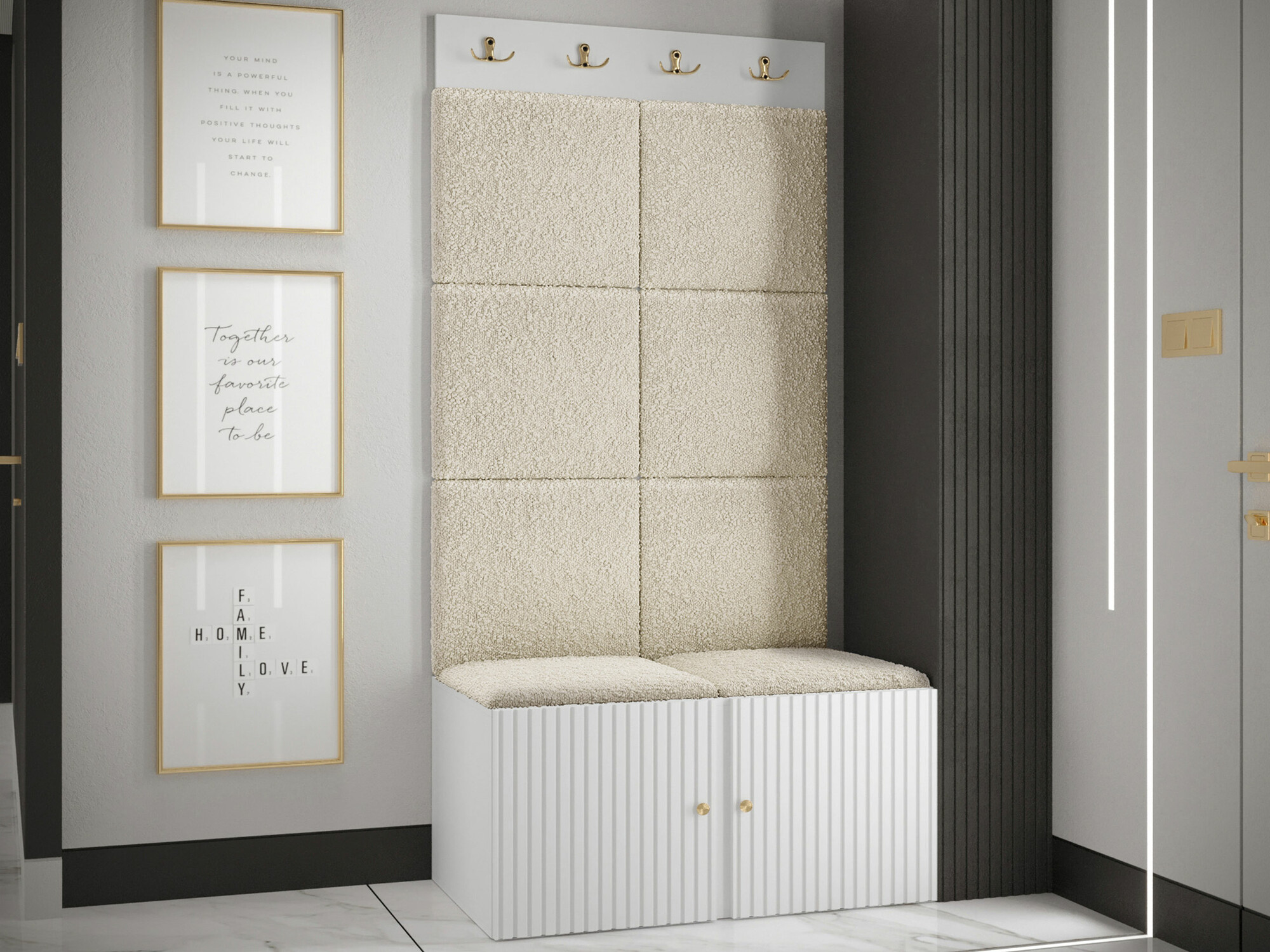 Set za hodnik Hartford 383 (Belo)