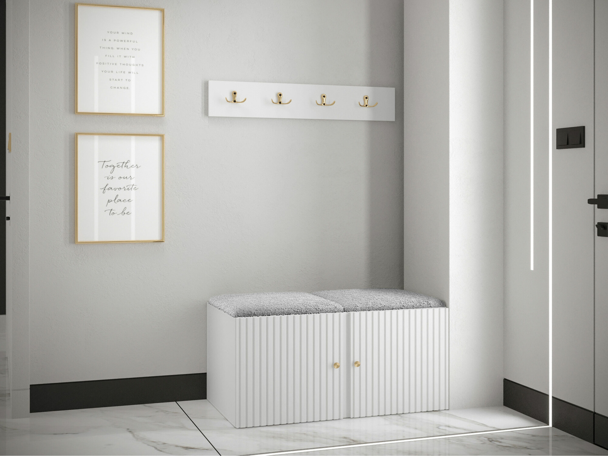 Set za hodnik Hartford 384 (Belo)