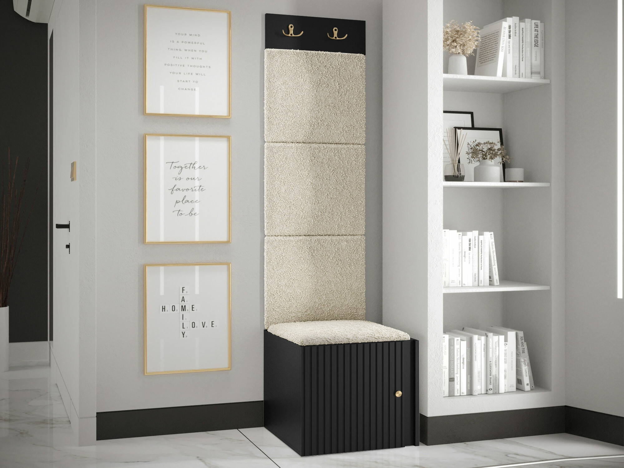 Set za hodnik Hartford 386 (Crno)