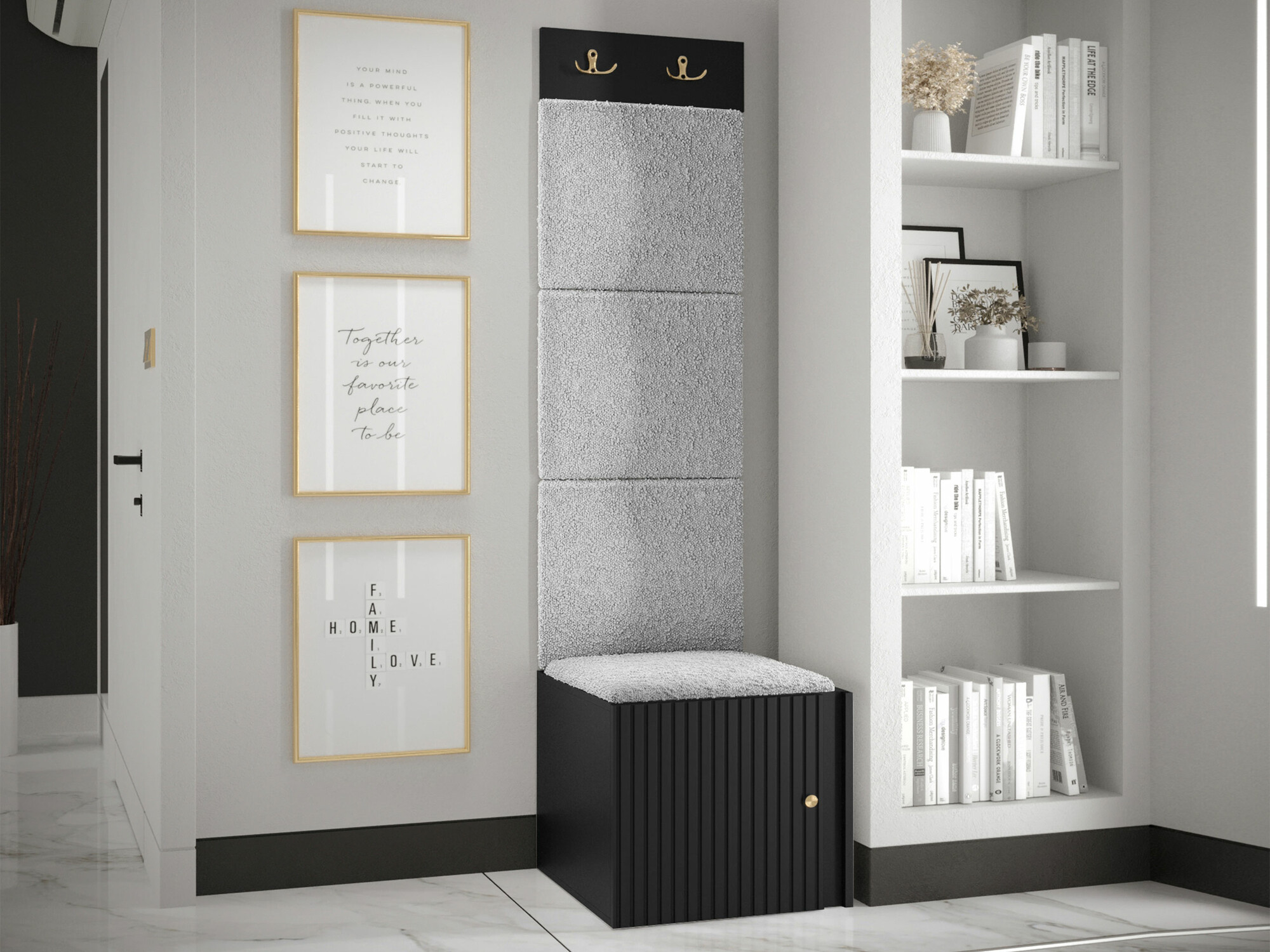 Set za hodnik Hartford 386 (Crno)