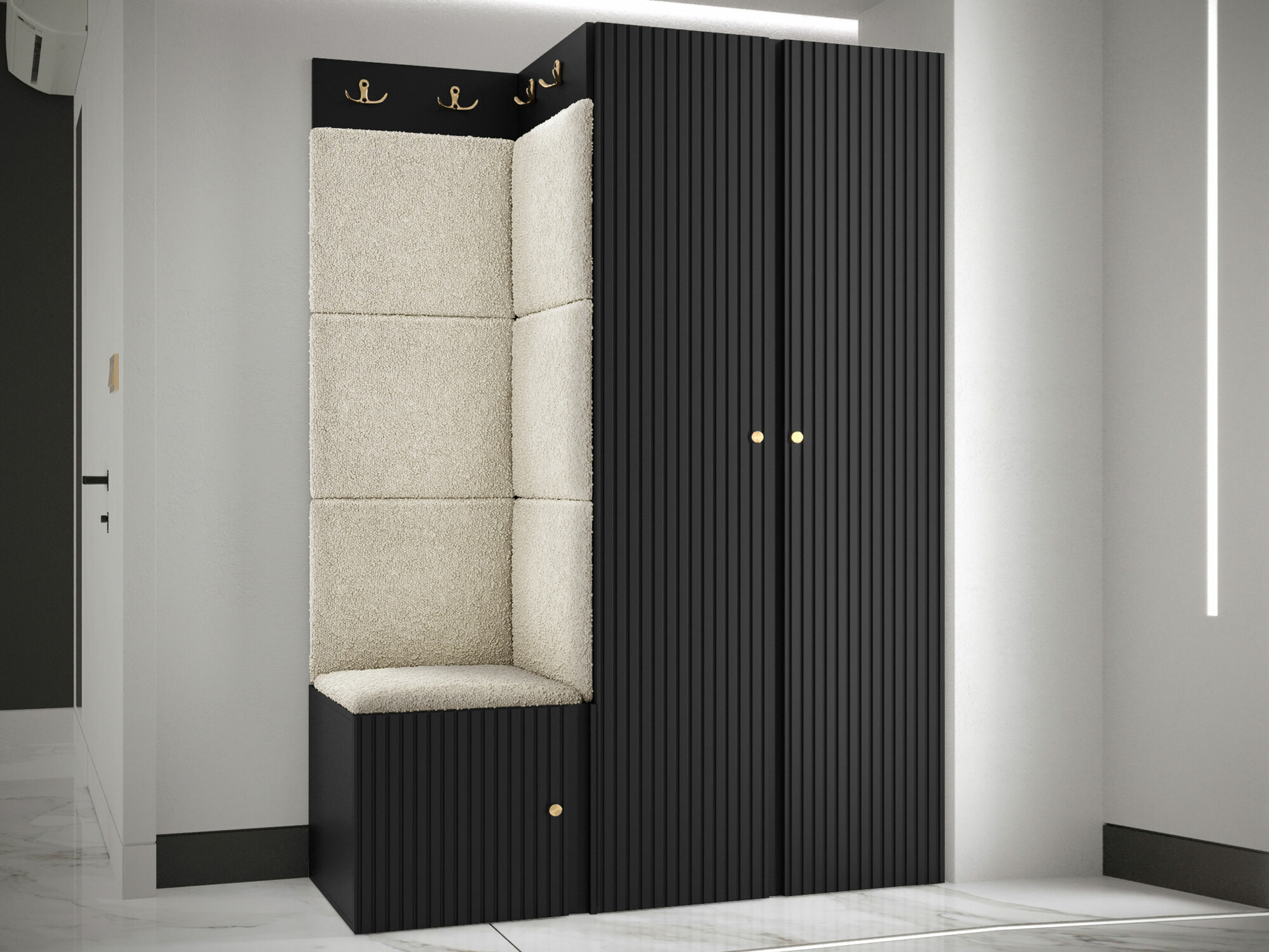 Set za hodnik Hartford 387 (Crno)