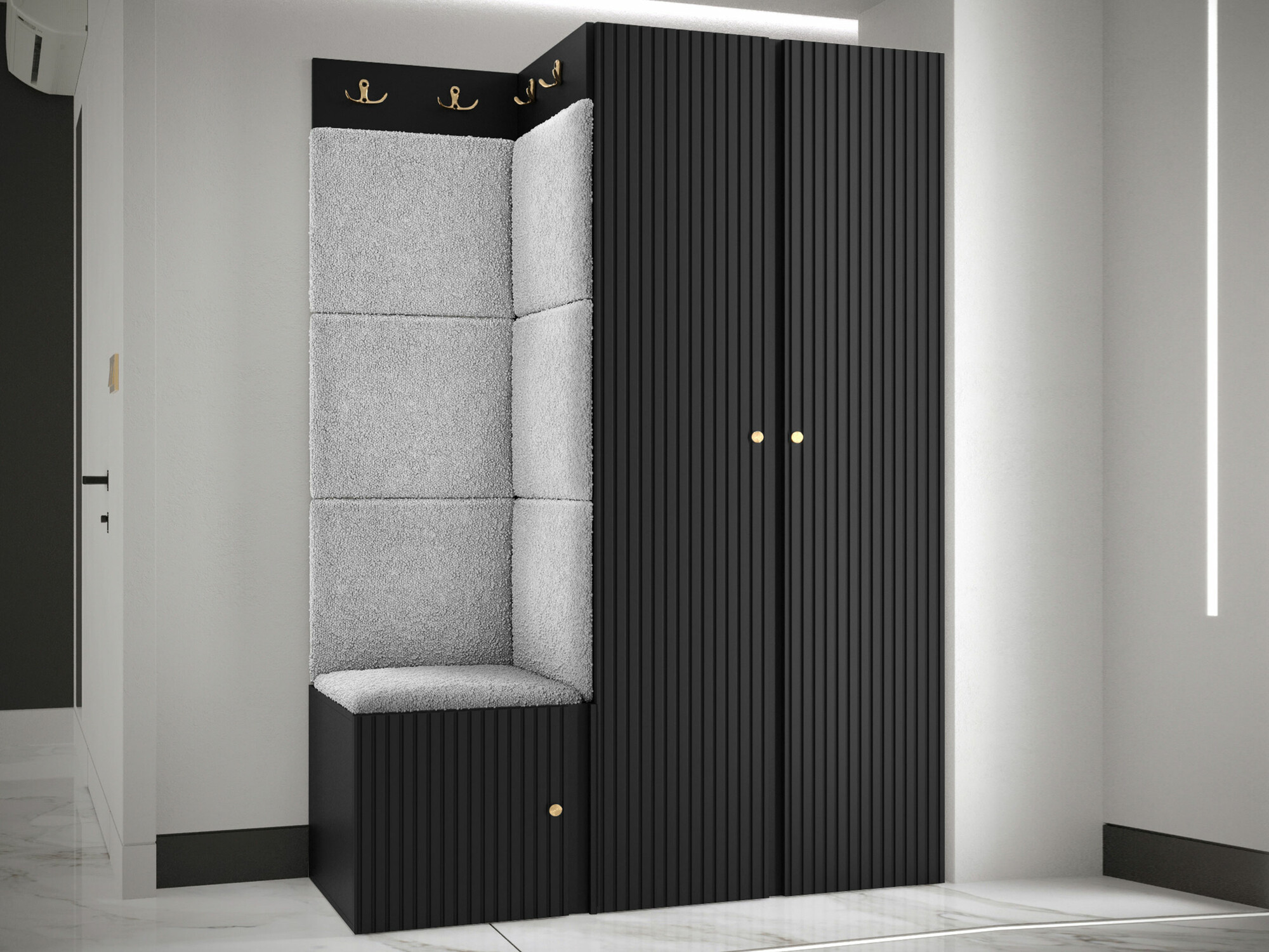 Set za hodnik Hartford 387 (Crno)