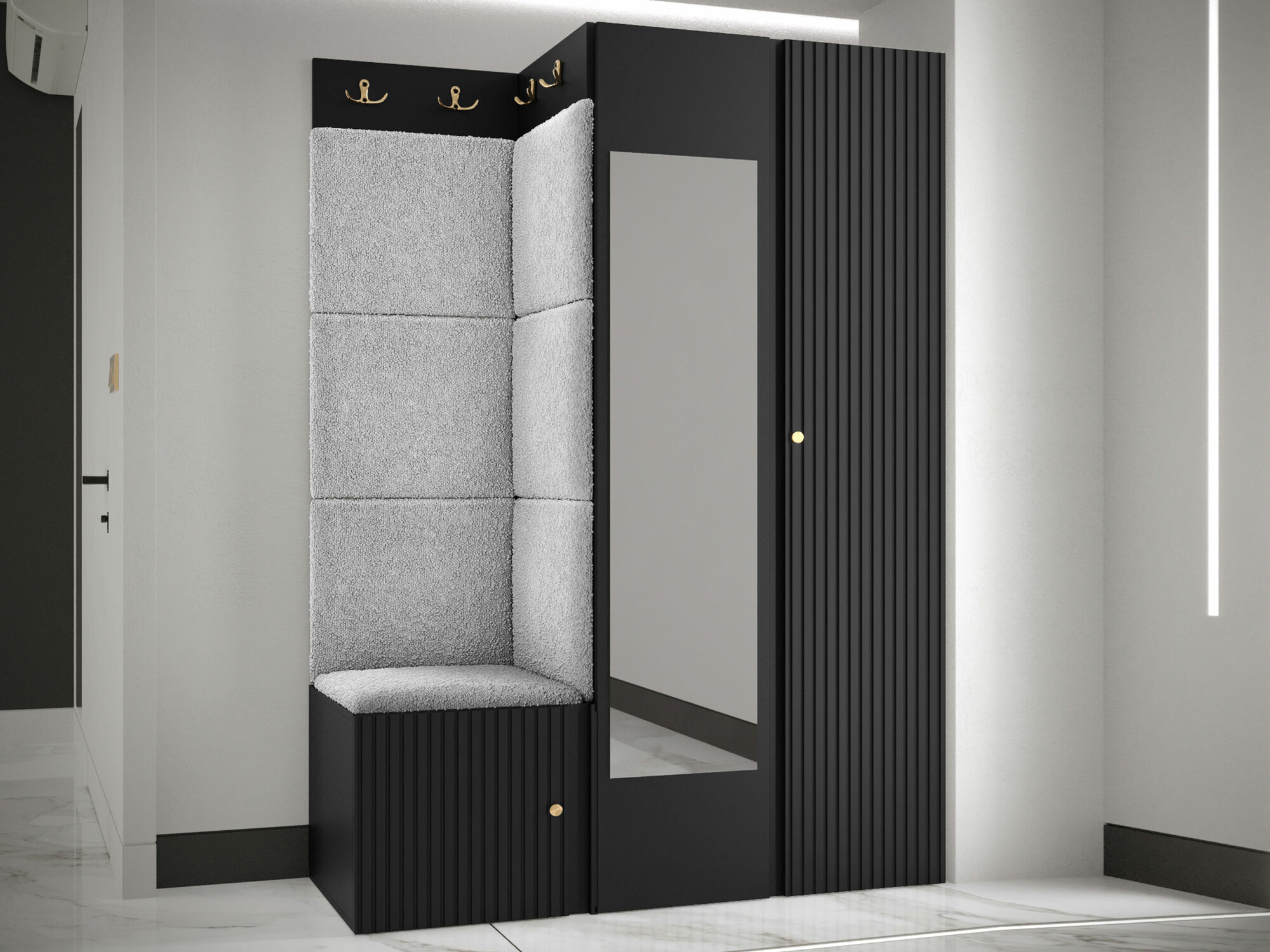 Set za hodnik Hartford 388 (Crno)