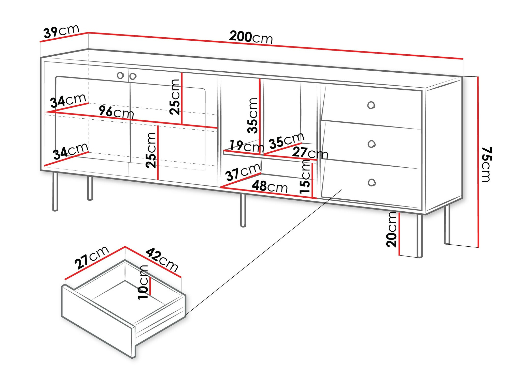 Komoda Feletri 104 (Belo)