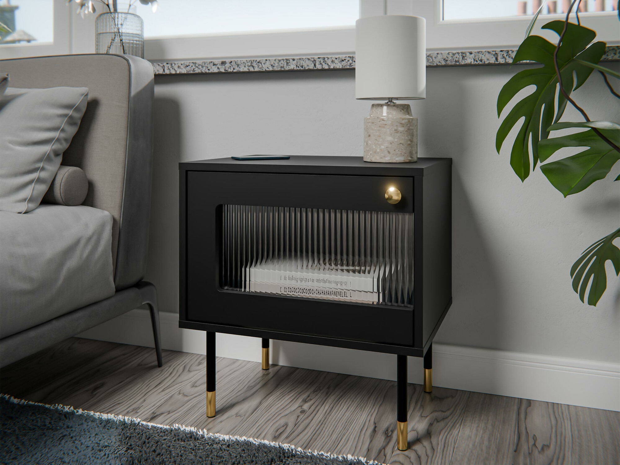 Set noćnih ormarića Feletri 107 (Crno)