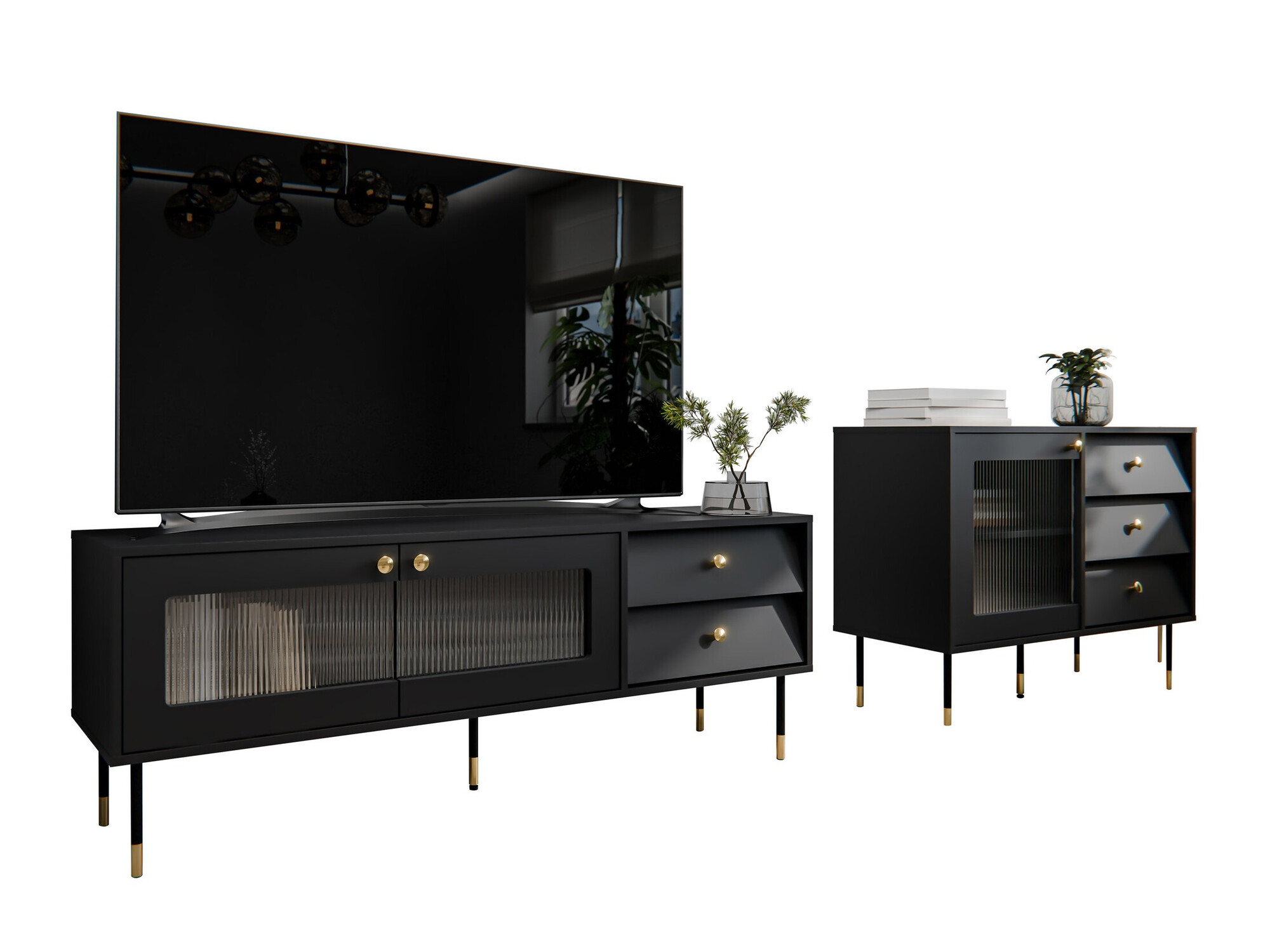 Set za dnevnu sobu Feletri 108 (Crno)