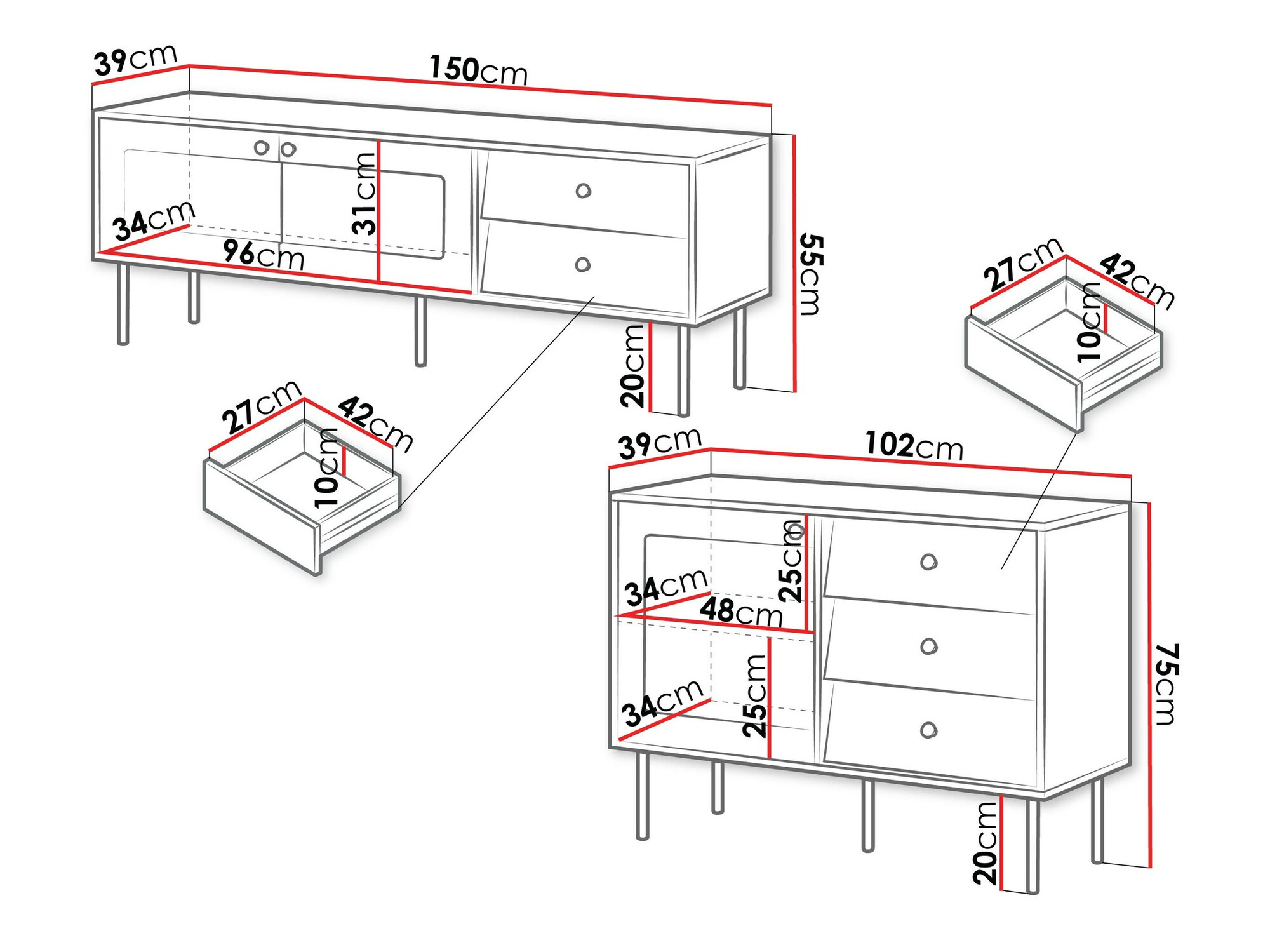 Set za dnevnu sobu Feletri 108 (Crno)