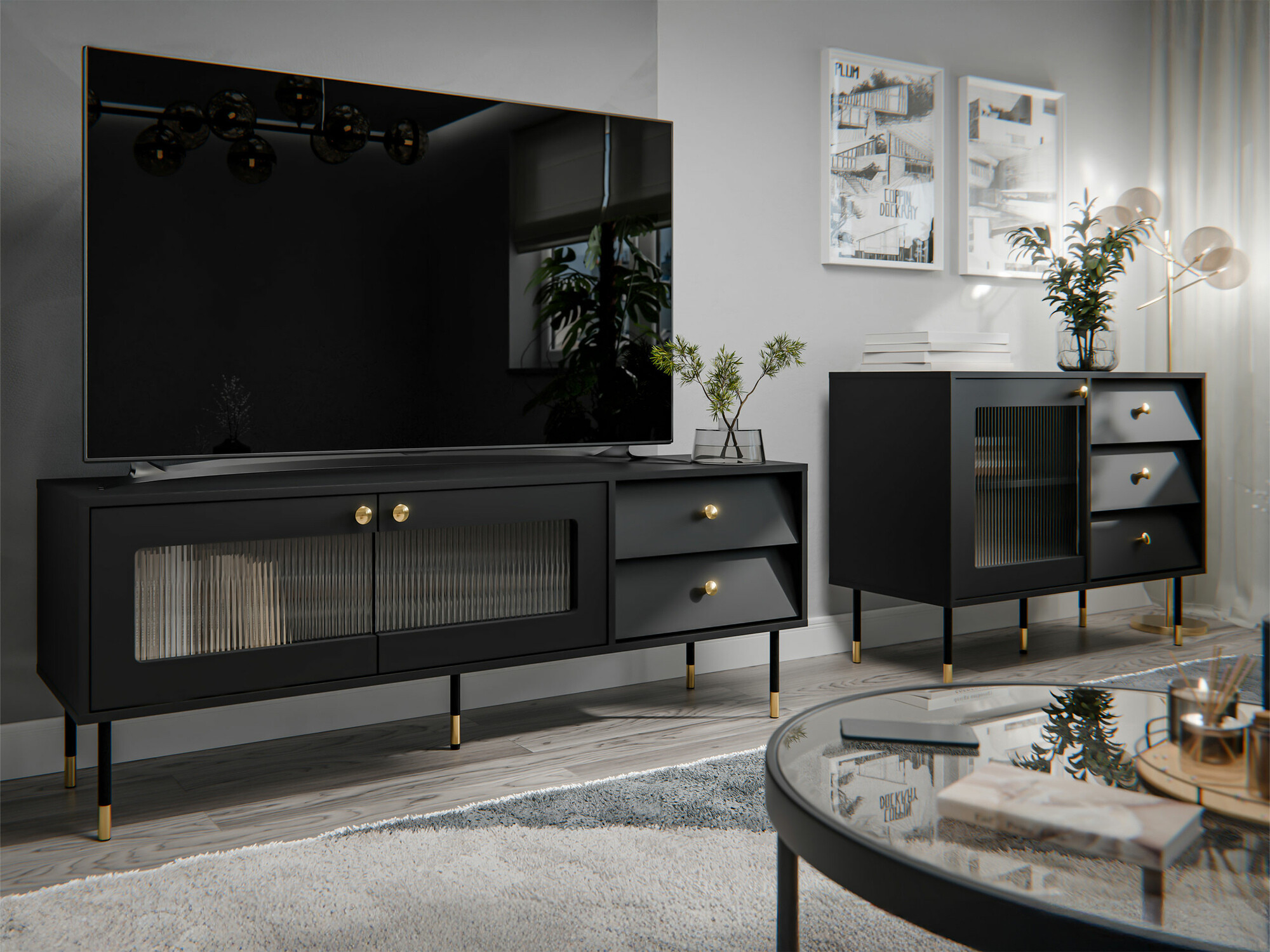 TV komoda Feletri 102 (Crno)