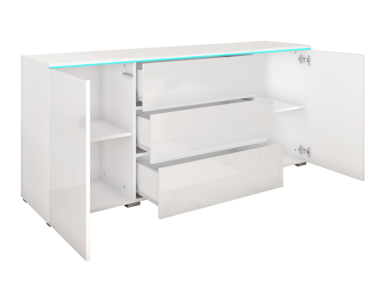 Komoda Sarasota 142 (Matera siva + Sjajno belo)