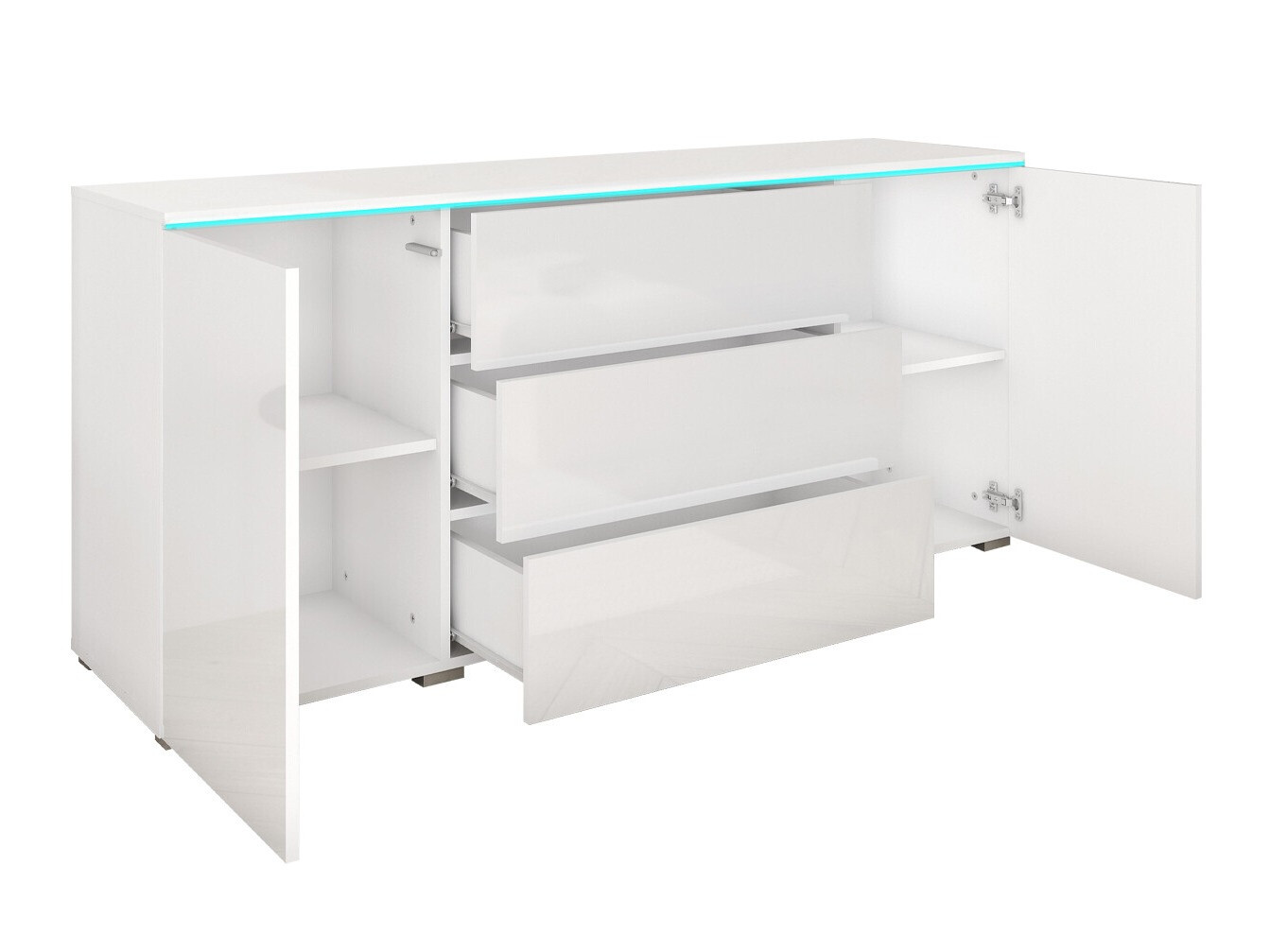 Komoda Sarasota 142 (Matera siva + Sjajno belo)