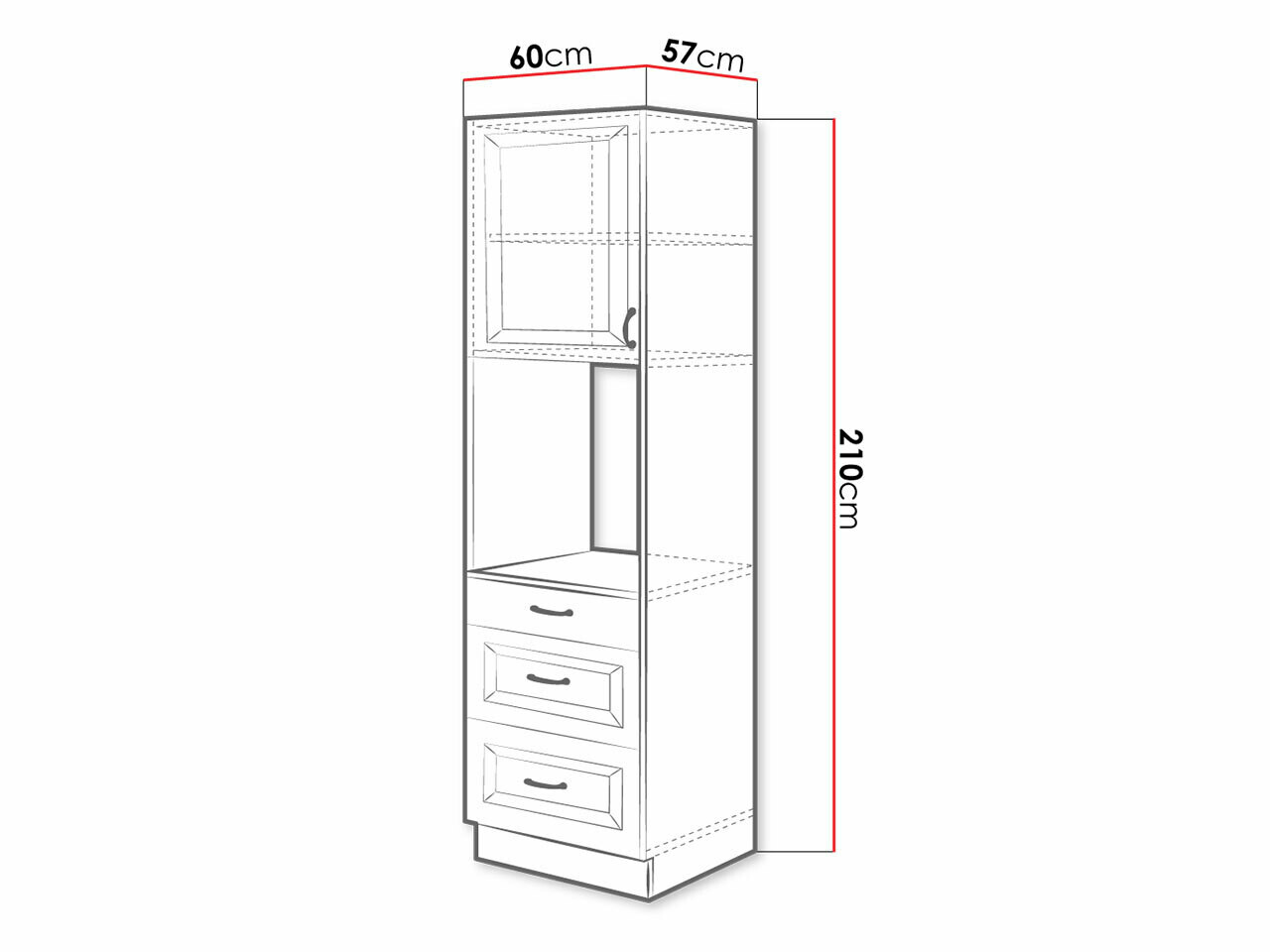 Modularni ormar za ugradne uređaje Retro Grey 117