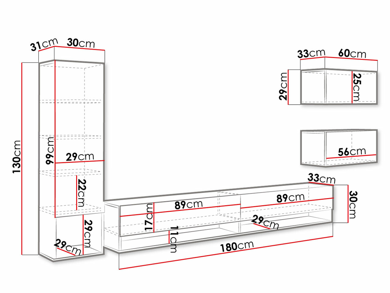 Set za dnevnu sobu Sarasota 124 (Graphite)