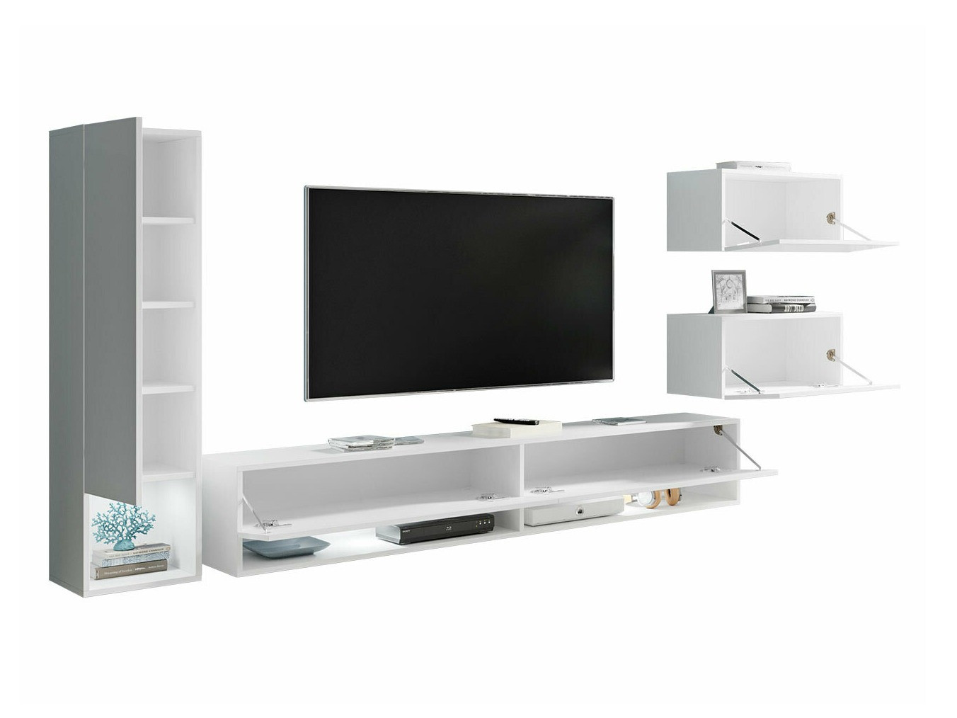 Set za dnevnu sobu Sarasota 124 (Matera siva + Sjajno belo)