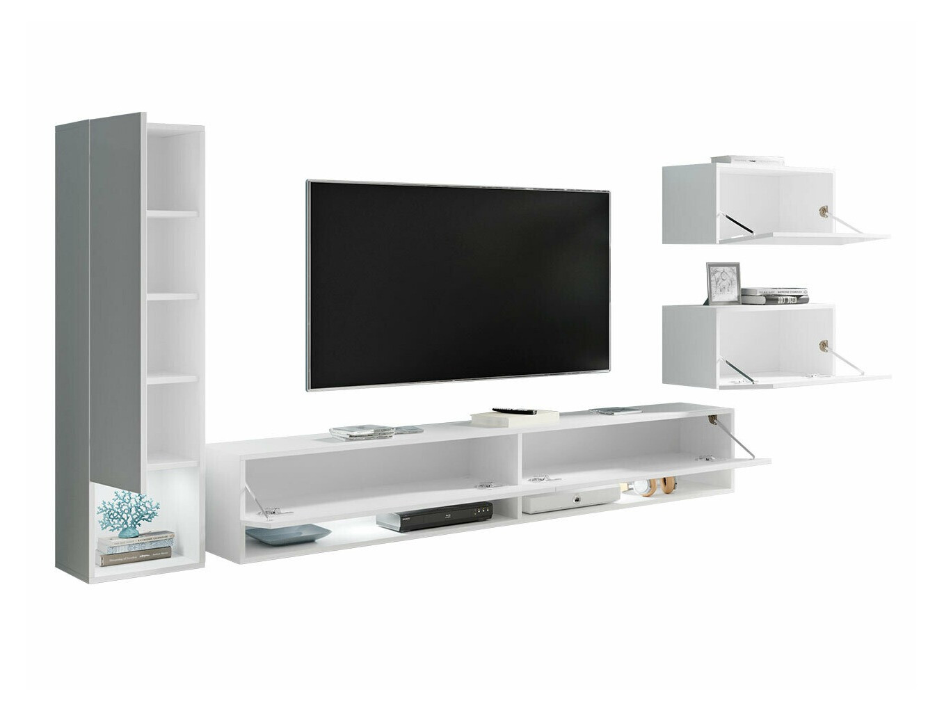 Set za dnevnu sobu Sarasota 124 (Matera siva + Sjajno belo)