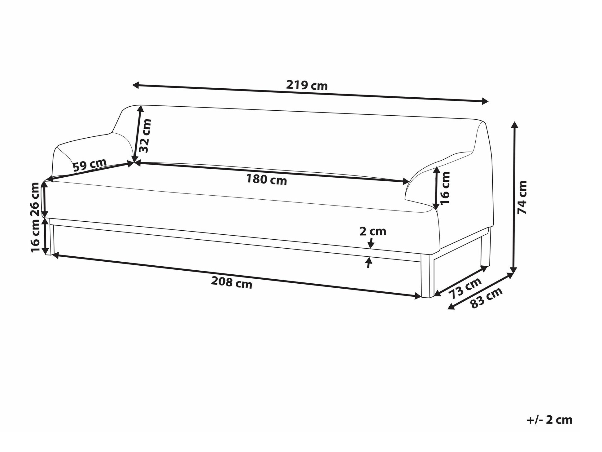 Sofa Berwyn 2228 (Svetlo smeđa)
