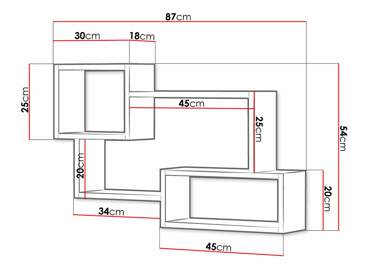 Zidna polica Sarasota 106 (Graphite)