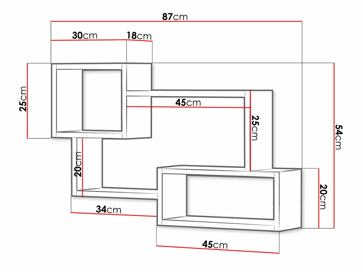 Zidna polica Sarasota 106 (Sonoma hrast + Belo)