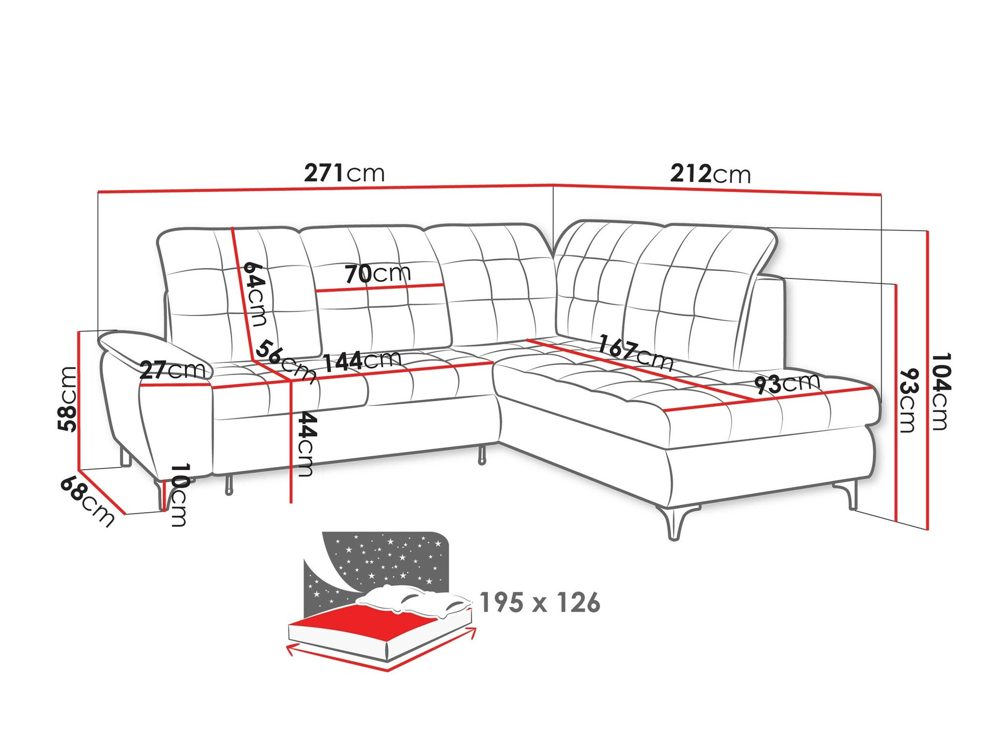 Ugaona sofa Sanford 101 (Manila 02)