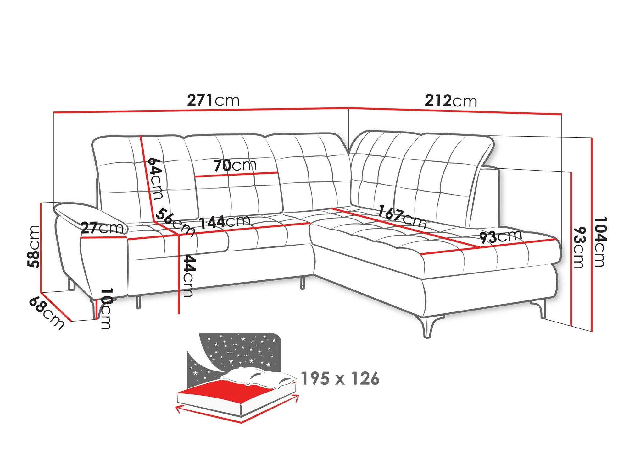 Ugaona sofa Sanford 101 (Manila 02)