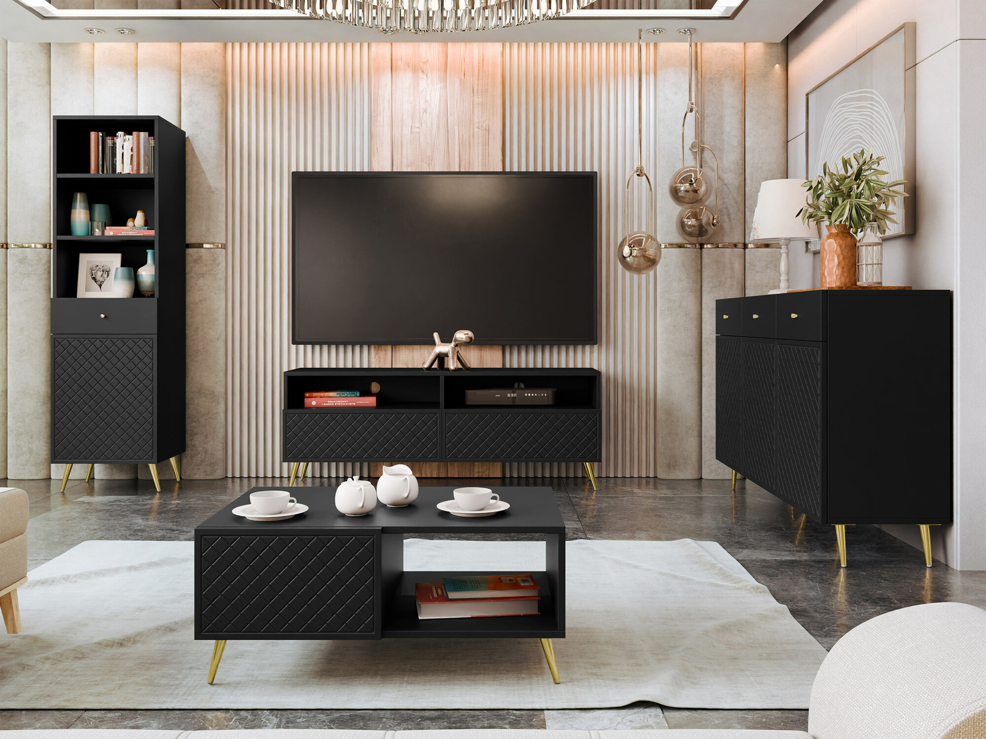 TV komoda Comfivo Pavo (Crno)