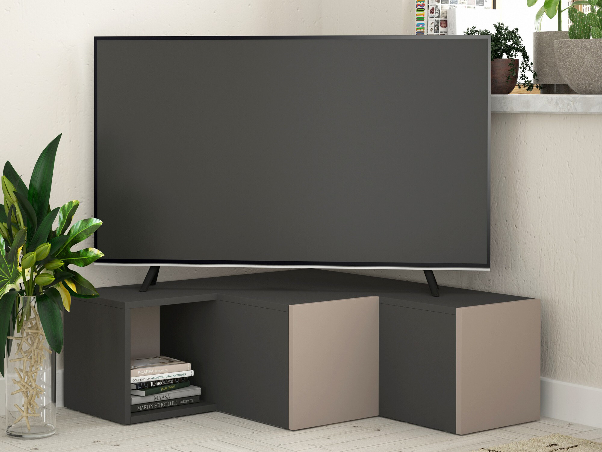 TV komoda Kailua 1058 (Antracit + Svetlo smeđa)