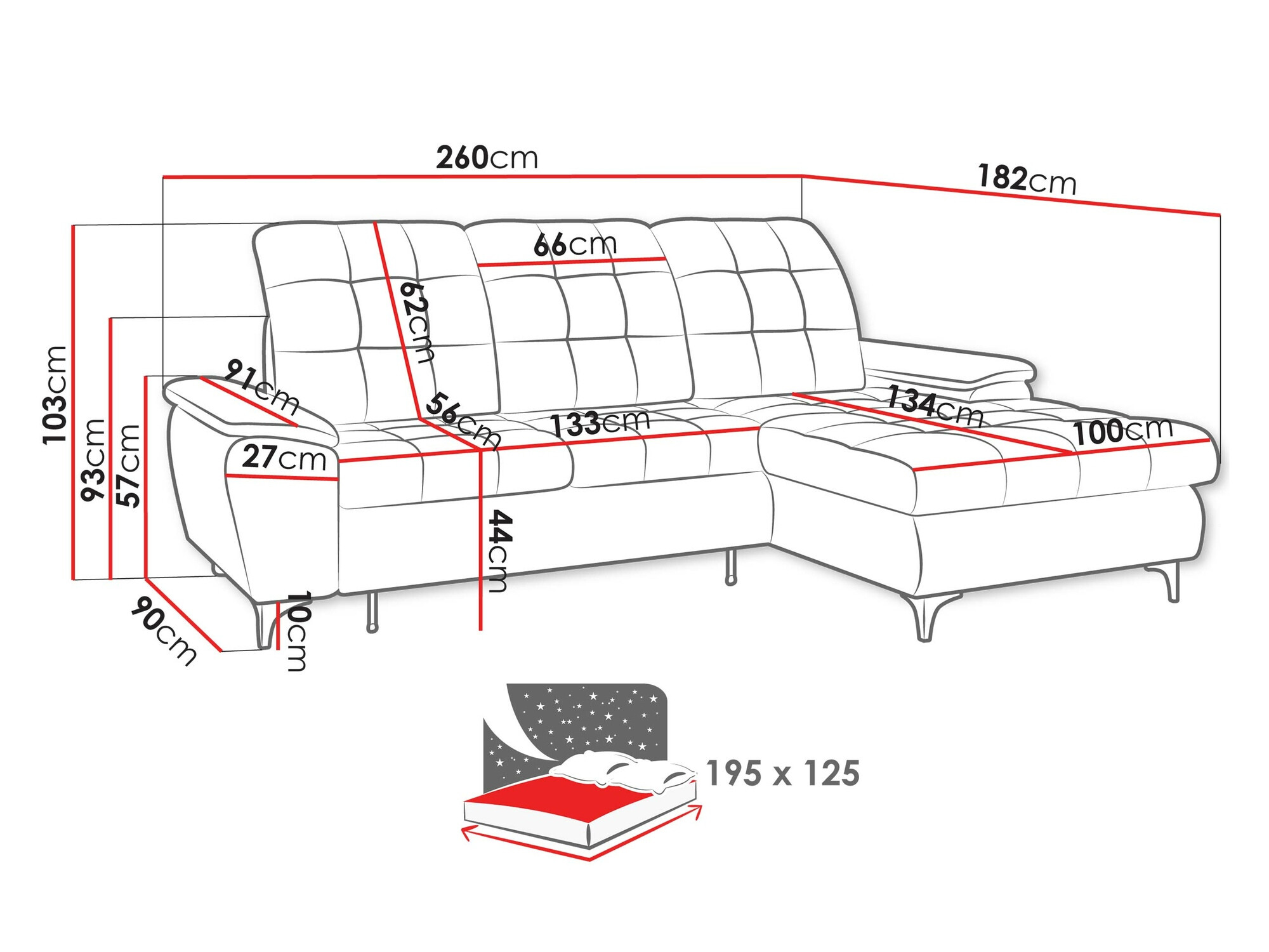 Ugaona sofa Sanford 103 (Manila 02)