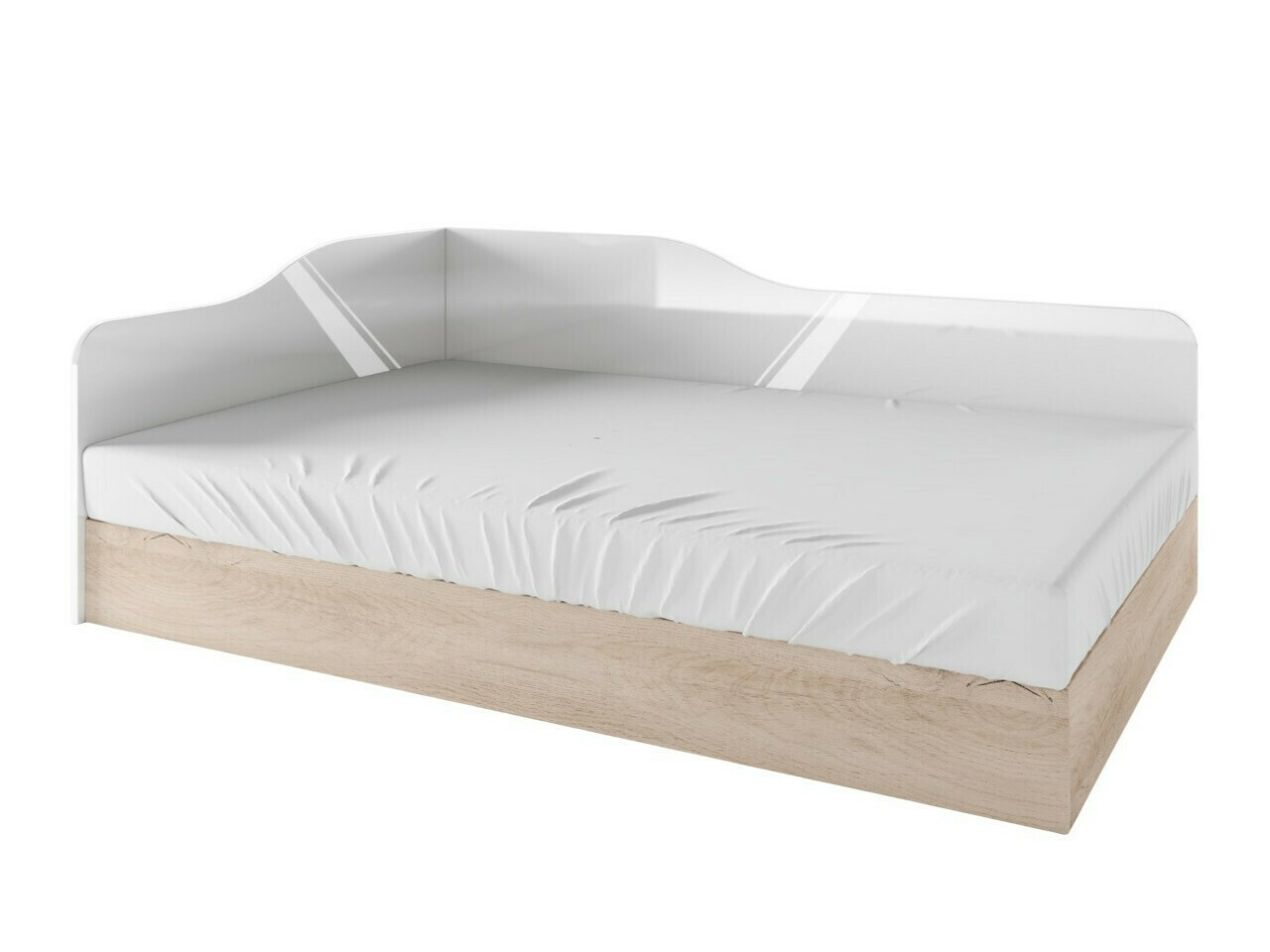 Krevet Etfela 116 (Arven hrast + Sjajno belo)