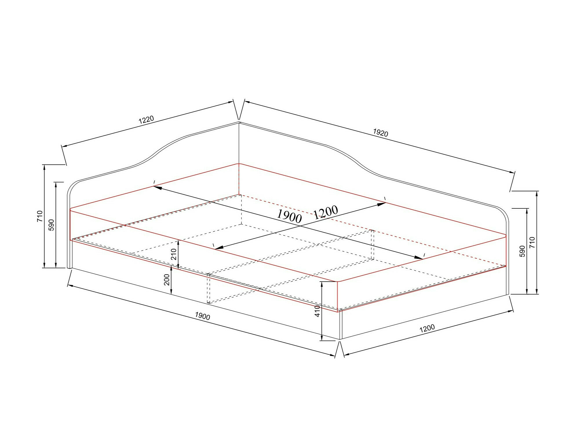Krevet Etfela 116 (Sonoma hrast)