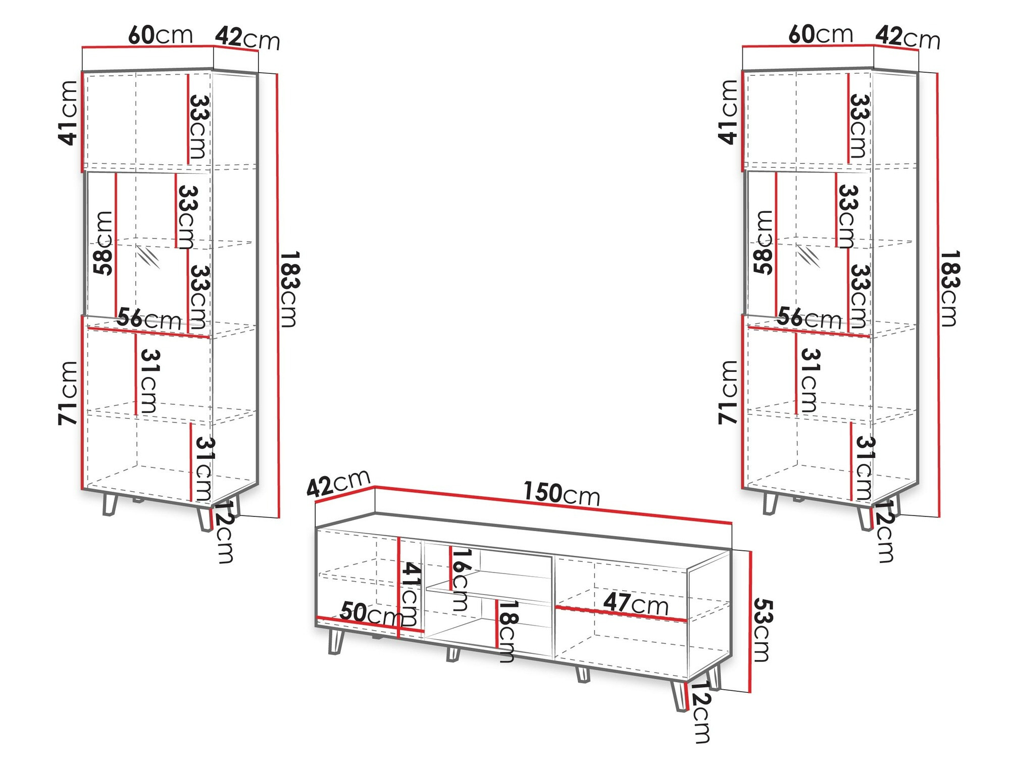 Set za dnevnu sobu Comes (Hrast Votan)