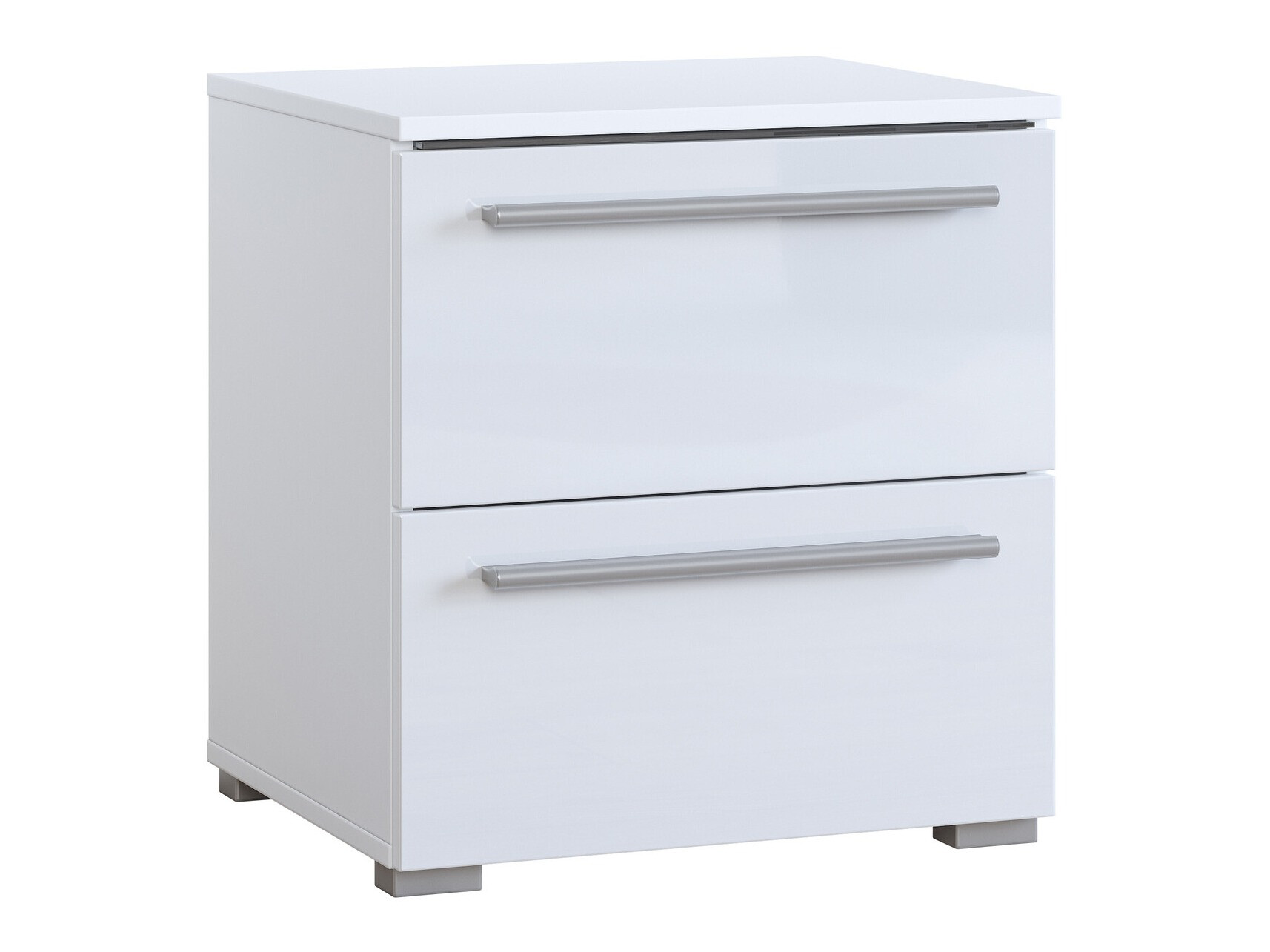 Noćni ormarić Torvire 122 (Belo + Sjajno belo)