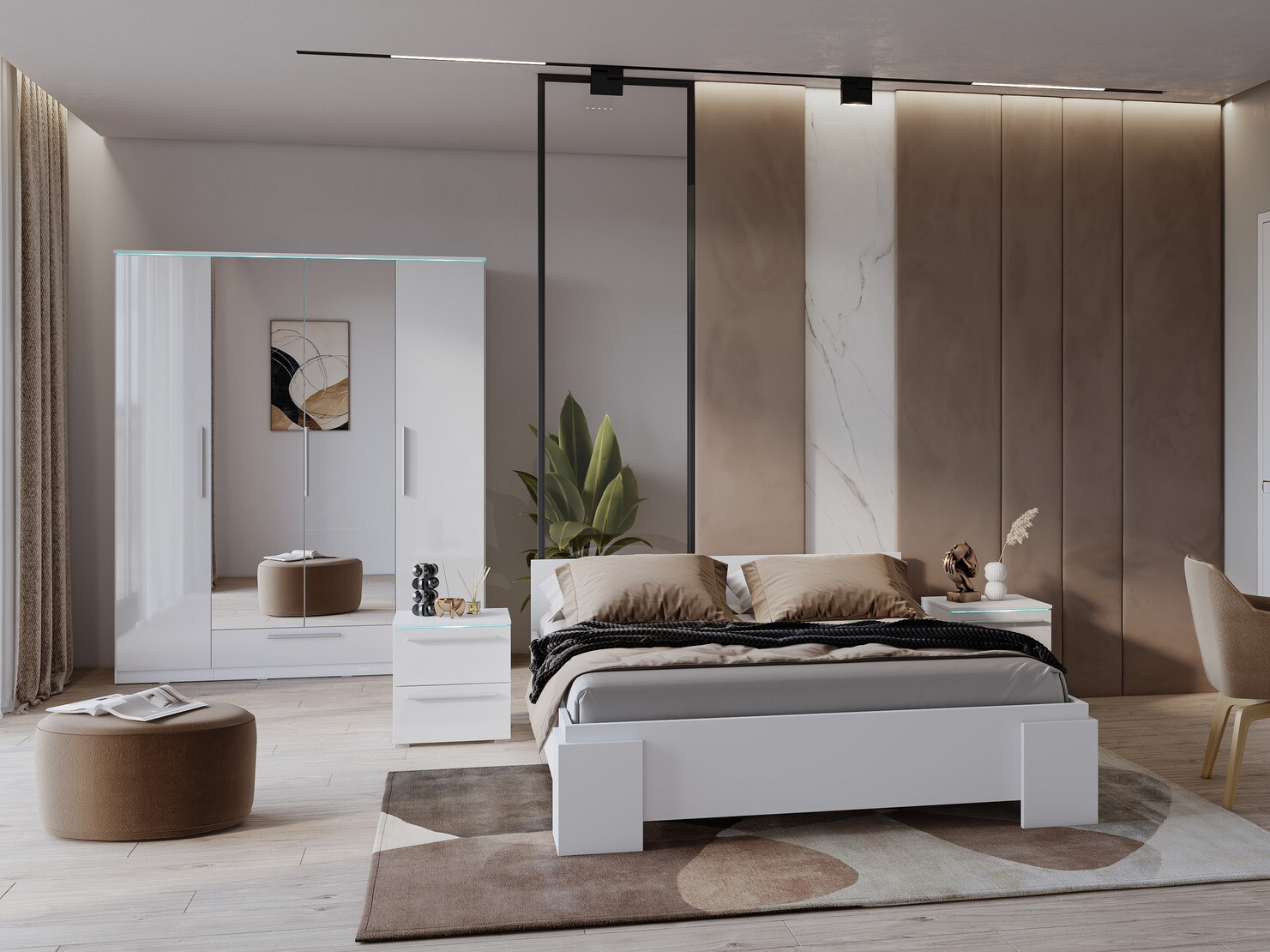 Ormar Torvire 118 (Belo + Sjajno belo)