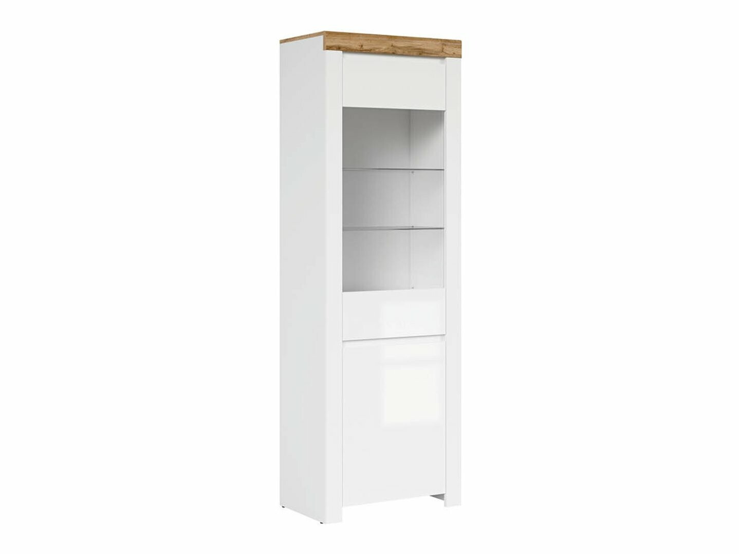 Polica Sonsoru 104 (Belo + Sjajno belo + Hrast Votan)