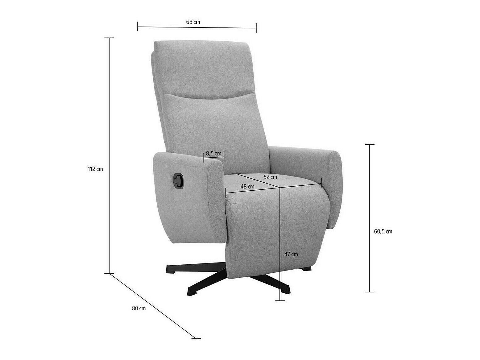 Relaks fotelja Denton 1370 (Antracit)