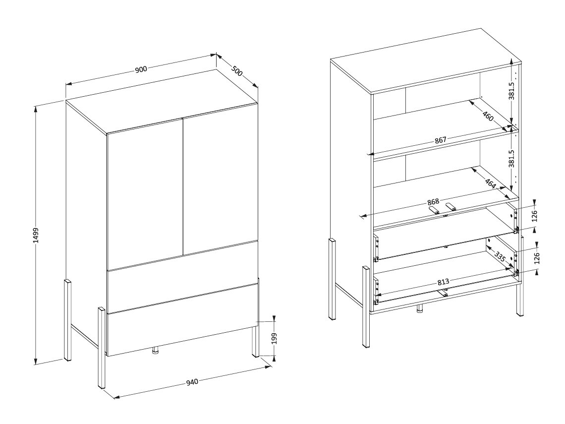 Polica Etsore 106 (Belo)