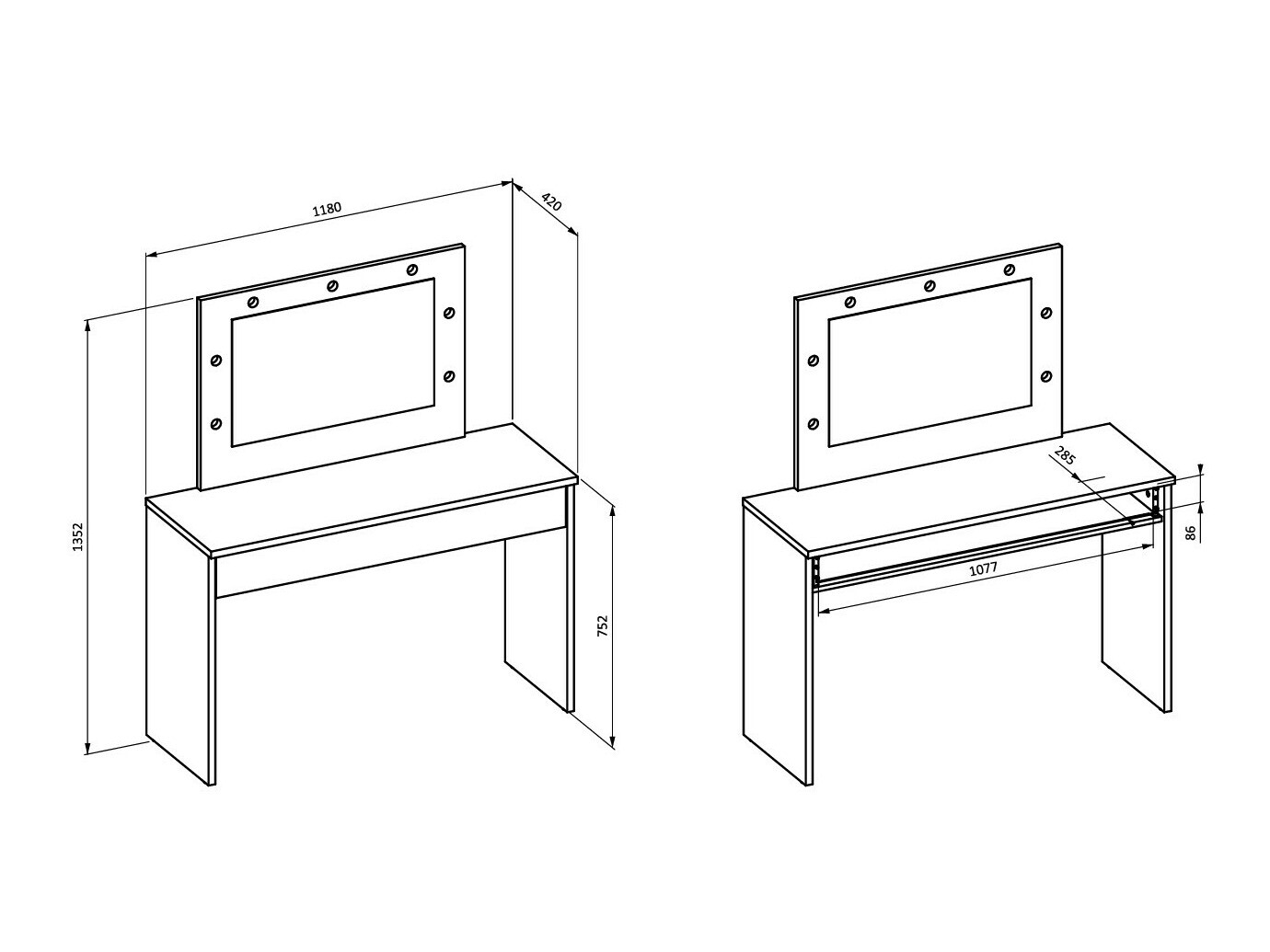 Toaletni sto Austin 343 (Belo)