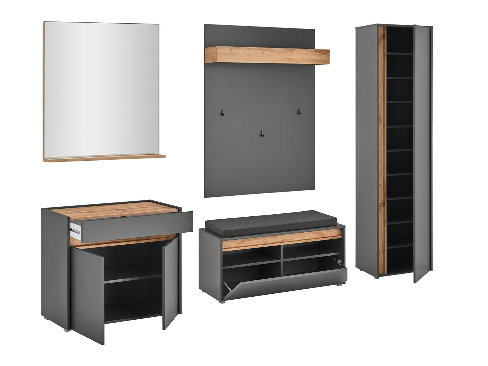 Set za hodnik Elbsori 168 (Antracit)