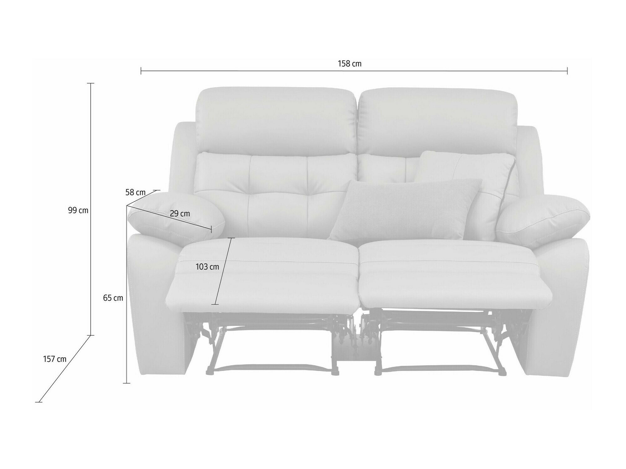 Relaks sofa Denton 1480 (Svetloosiva)