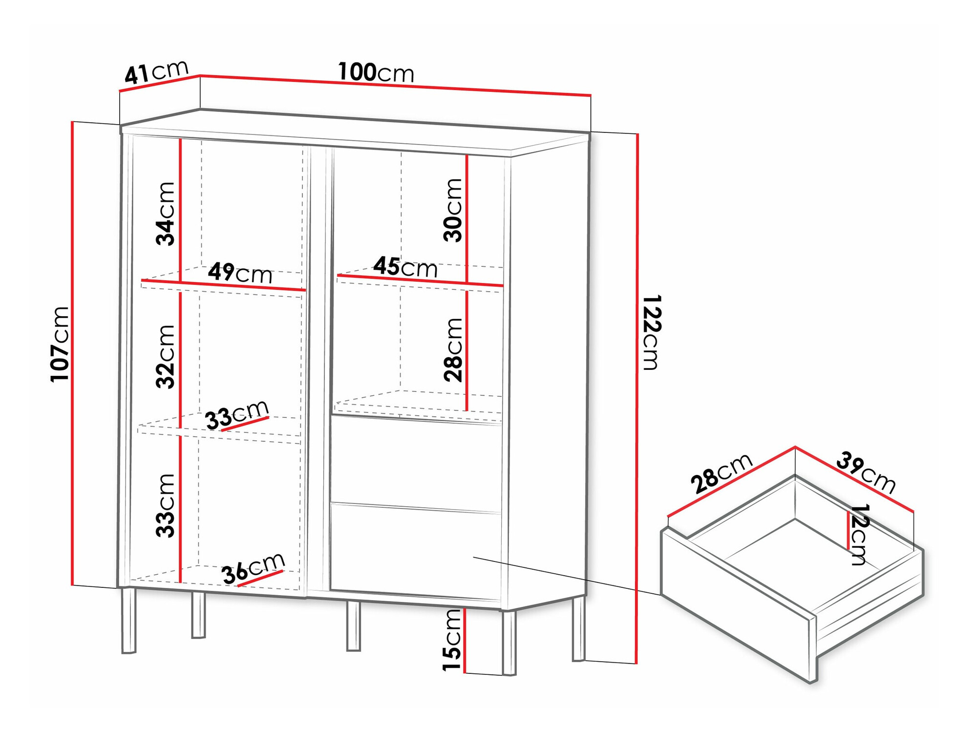 Komoda Lumiri 100 (Belo)