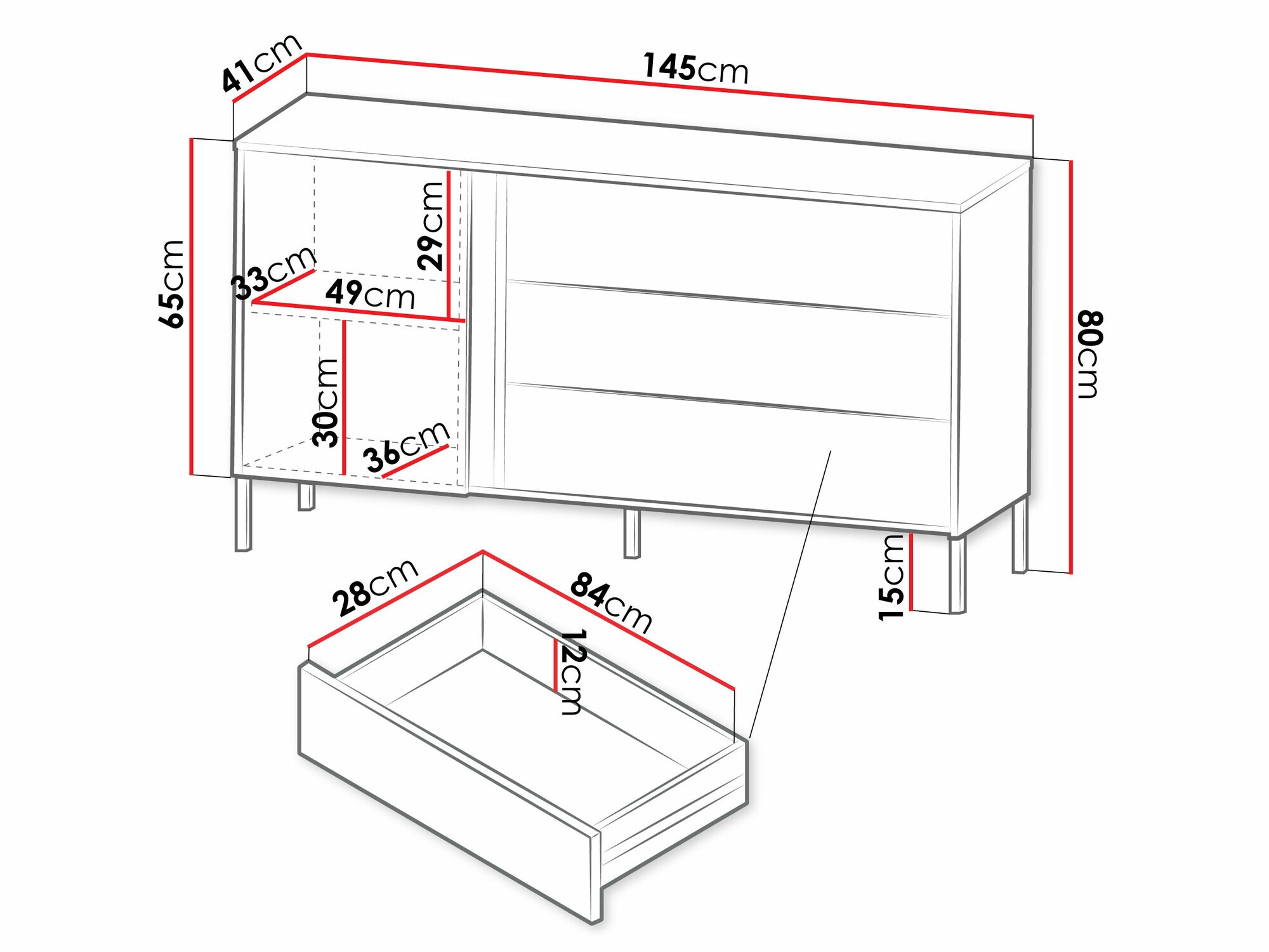 Komoda Lumiri 102 (Belo)