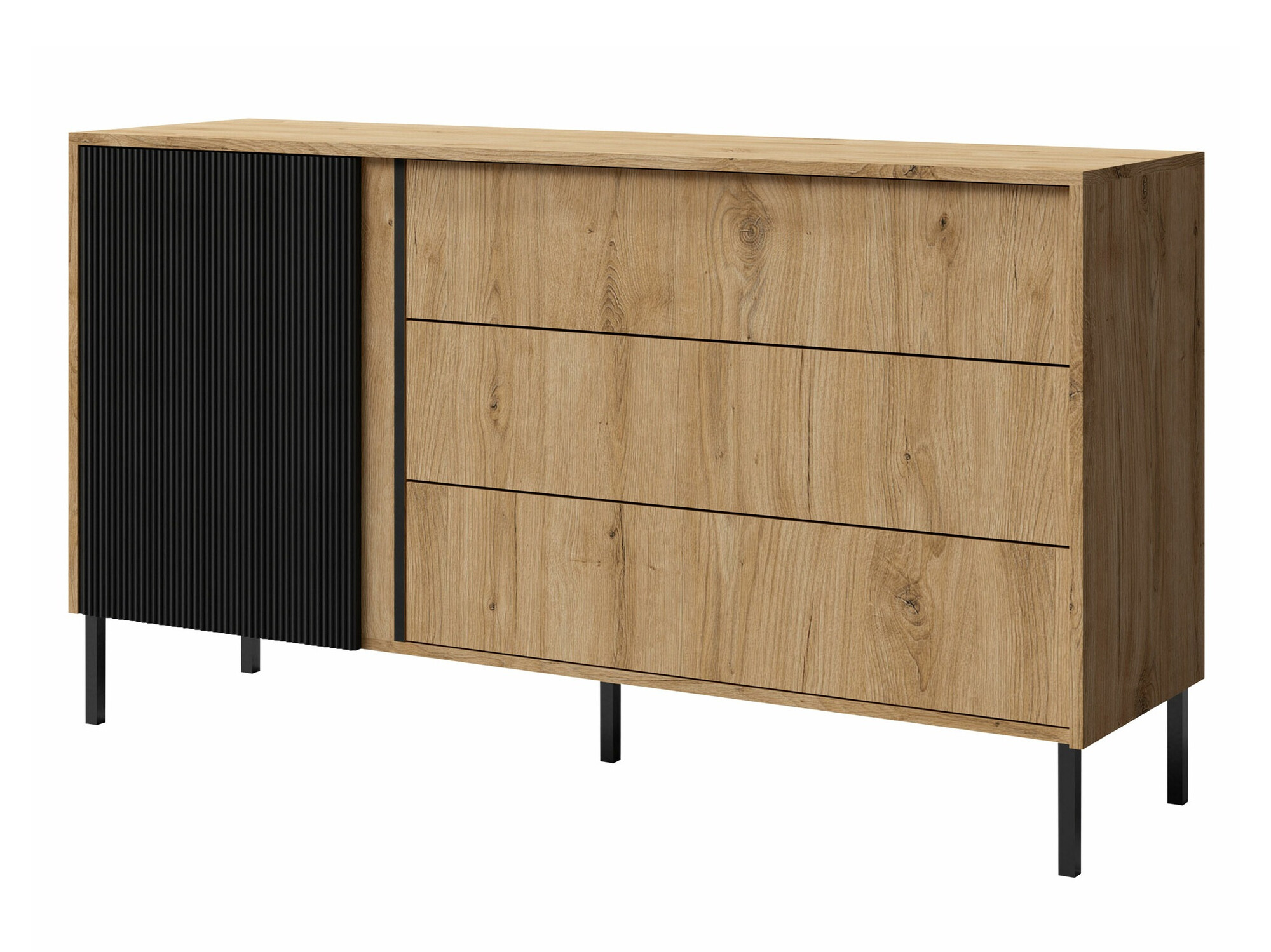 Komoda Lumiri 102 (Hrast + Crno)