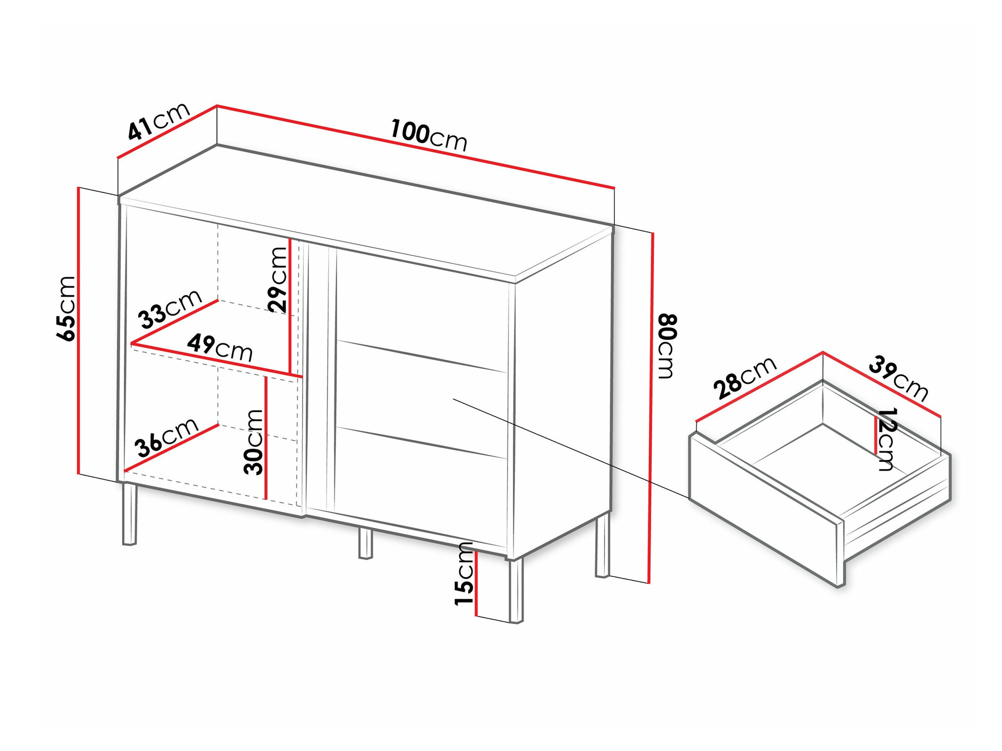 Komoda Lumiri 104 (Belo)